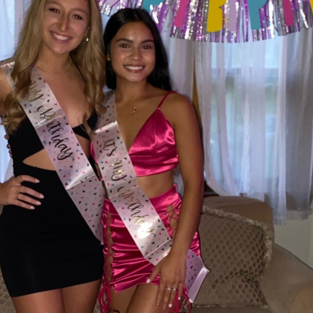 Pink Matching Birthday Set Fashion Nova - Top and Skirt Set